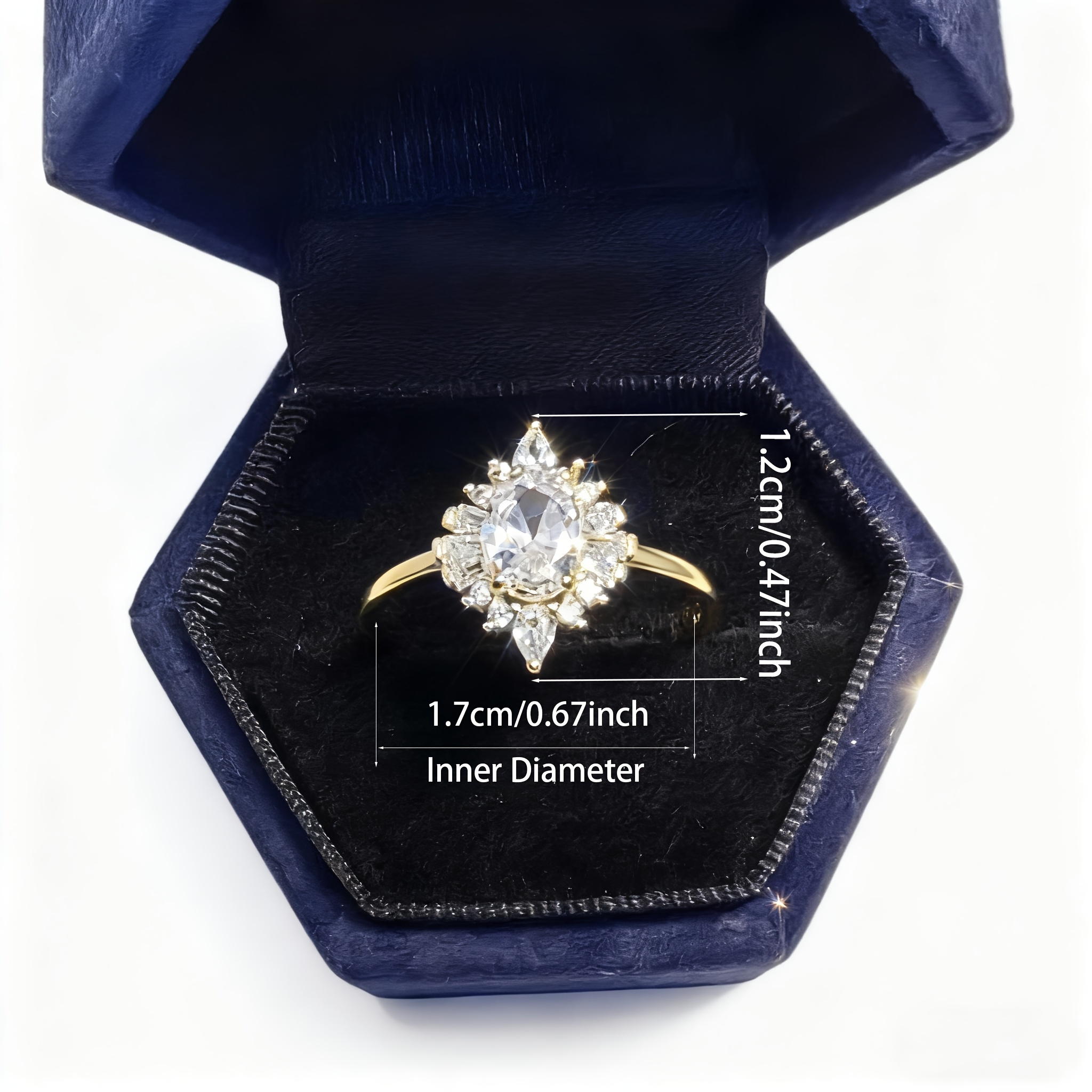 925 Silver Ring with Sparkling Synthetic Zirconia, Elegant Design